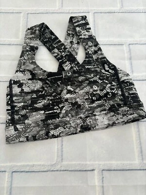 Lululemon Size 4 All Sport Bra III Masked Lace Starlight Black Cross Back Straps - Image 1 of 4