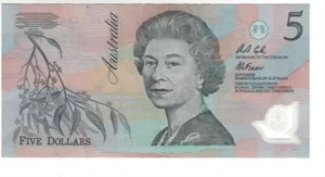 AUSTRALIA $5 Dollars VF+ POLYMER Banknote ND (1992) P-50a Prefix AA 33 - Picture 1 of 2