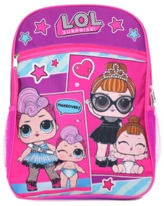 ¡CAMBIO DE IMAGEN LOL SORPRESA! Mochila escolar para niña de 16" pulgadas rosa púrpura - Imagen 1 de 3