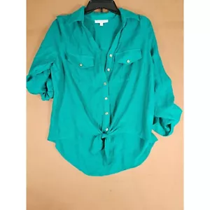 Ivy Ridge Top / Bluse Gr. L grün Knöpfe und Fronttaschen Kragen - Bild 1 von 8
