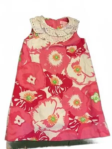 Lilly Pulitzer Girls Adorable Floral Dress with Ruffled Collar Size 5 - Picture 1 of 8