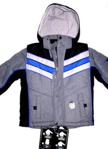 4 in1 Big Chill Boys Winter Ski Jacket Vest Reversible Size 4 Detachable Hood - Picture 1 of 4