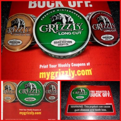Anuncio de tabaco Grizzly Snuff 2013 Buck Off NUEVO Foto 1 de 4