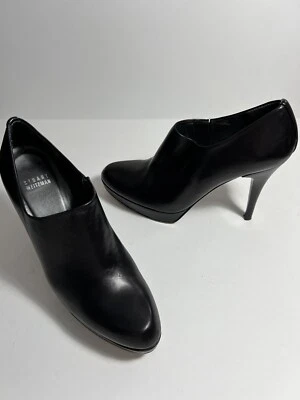 STUART WEITZMAN Black Leather High Heel Platform Ankle Boots Booties Size 8.5M - Image 1 of 4