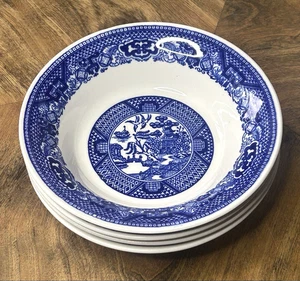 4er Set Obst Beeren Dessertschalen 5 5/8" Weidenware Blau Royal China USA - Bild 1 von 9