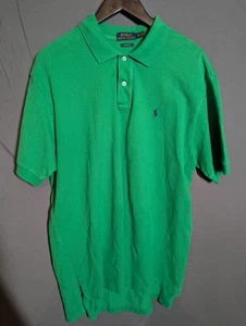 Y2K Vintage Polo Ralph Lauren Green Classic Fit Polo Shirt XL Short Sleeve - Picture 1 of 11