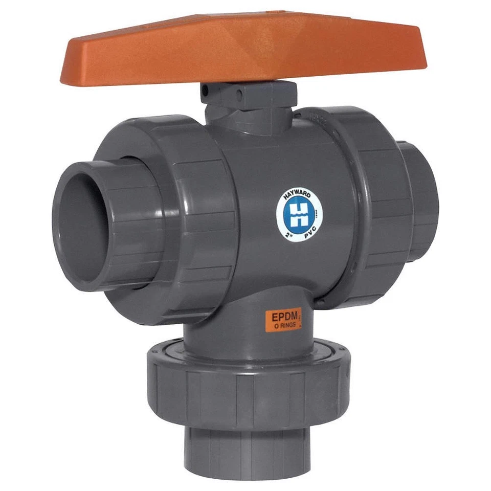 HAYWARD  Manual 3-Way Ball Valve,2",CPVC 801DW4 - Image 1 of 1