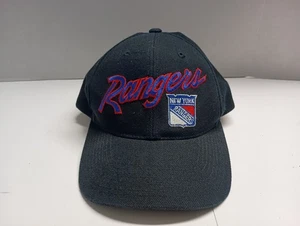 Vintage 90s New York Rangers Script Logo Snapback Hat Sports Specialties NHL - Picture 1 of 7