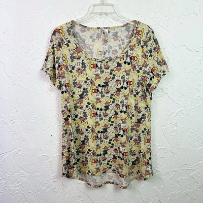 Lularoe Disney Mickey All Over Print Scoop Neck Relaxed Fit Graphic T-shirt Med - Image 1 of 4