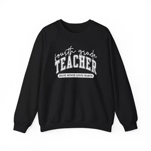 Fourth Grade Teacher 4th Sweatshirt Melanated Gifts Crewneck Shirt - Picture 1 of 5