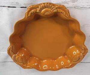 Appolia France Ceramic Baking Serving Dish Sunflower Harvest Gold Scalloped READ - Picture 1 of 14