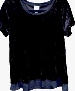 Cupio Women’s Velvet Top Black Stretchy Whimsigoth cocktail Party Large - Picture 1 of 8