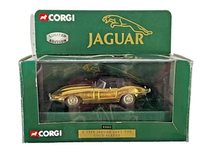 Jaguar E-Type Soft Top Gold-Plated 1:43 Scale 02802 Corgi Limited Edition  Boxed - Picture 1 of 5