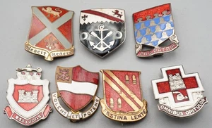 WWII Army Field Artillery, Engineer, Medical DI Unit Crest Pins Lot Of 7 - Picture 1 of 2