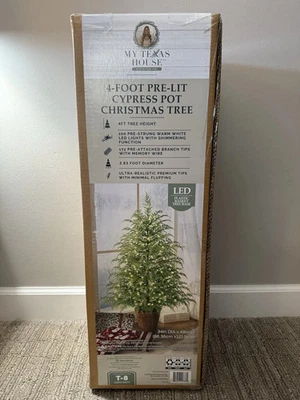 NEW, SEALED My Texas House 4FT Pre-Lit Cypress  Christmas Tree FREE SHIPPING!!!! - Image 1 of 4