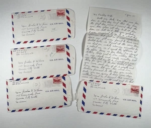 1955 Air Mail Covers x4 - APO 235 Korea - Letters from Serviceman to Wife - Picture 1 of 2