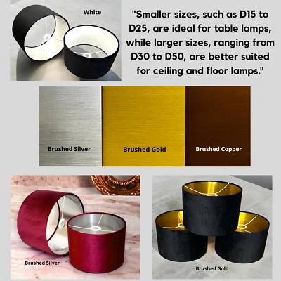 New Velvet Lampshade For Ceiling - Table and Floor Shade Handmade in the Uk. - Image 1 of 4