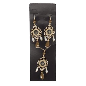 Juego de collar y pendientes barrocos NFL New Orleans Saints, negro - Imagen 1 de 1