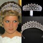 Queen  Crown Crystal Pearl Headband Tiara Wedding Bride Headbands