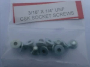 SOCKET / ALLEN COUNTERSUNK HEAD SCREWS 3/16" UNF X 1/4" LONG  10-32   X 12 - Picture 1 of 1