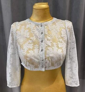 Blusa de encaje Anno Domini Pia azul hielo cierre alto - Imagen 1 de 7
