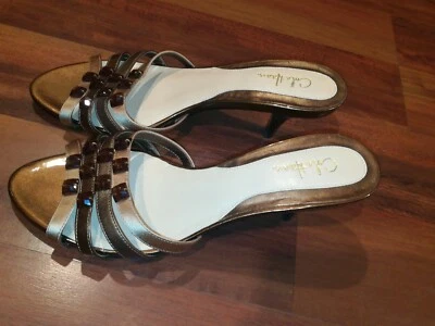 COLE HAAN NikeAir D26232 Mujer Bronce Cuadrado Cristales Zapatos Mules Talla 7.5 B Foto 1 de 4