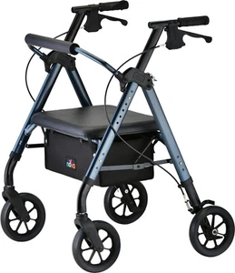 NOVA Star HVY Duty Bariatric Rollator Walker w/Wide Padded Seat - OPEN BOX BLUE - Picture 1 of 6