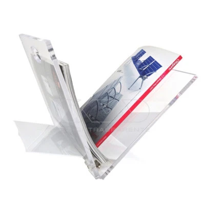 Oplà portariviste in plexiglass trasparente con base colorata. - Immagine 1 di 4