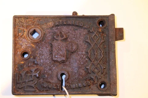 Antique  1863 Rim Lock Civil War Era  Patent - no key Cover