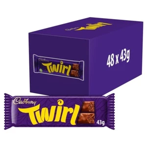 CADBURY'S TWIRL CHOCOLATE BARS 48 BARS 43g Each Full Box - Fresh Stock - Picture 1 of 3