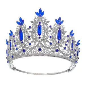 Tiara de cristal de 11,2 cm de altura corona boda reina princesa graduación ajustable para mujer - Imagen 1 de 23