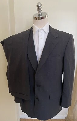 Traje de Lana SOUTHWICK Hecho en EE. UU. De Colección Sutil a Rayas en Carbón Talla 42 R Foto 1 de 4