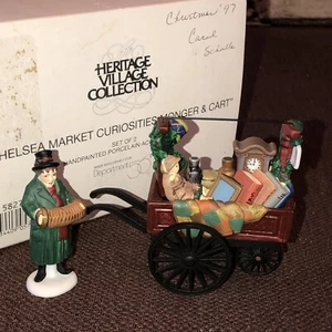 Department Dept 56 Snow Chelsea Market Curiosities Monger & Cart Accessory - Picture 1 of 4