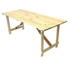 Sturdy very strong 6ft wooden trestle table, folds flat, wooden tables