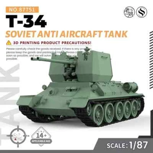 SSMODEL WOT SS87751 Escala 1/87 HO Modelo Ferroviario Soviético T-34 Tanque Antiaéreo - Imagen 1 de 5