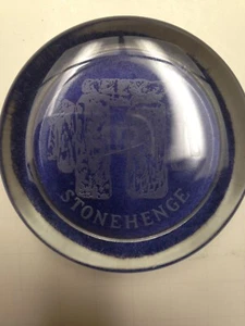 Stonehenge etched glass paperweight souvenir collectible tourist gift elegant - Picture 1 of 8