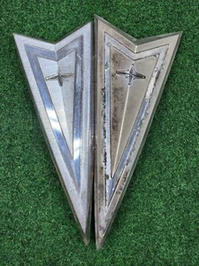 1966 Pontiac Star Chief Executive Hood & Trunk Emblem Set 9782948 / 4486357 OEM  - Picture 1 of 9
