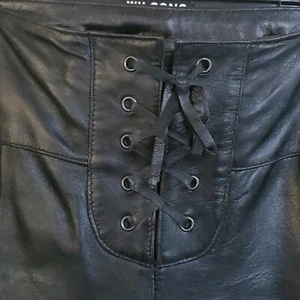 Wilsons Leather Pants Maxima Size 8 Black Leather Lace Up Pants - Picture 1 of 16