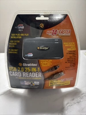 Stratitec USB 2.0 Card Reader New PC and MAC Compatible Free Shipping - Image 1 of 4