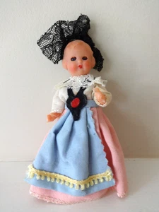 MUÑECA CELULOIDE DE COLECCIÓN SUIZA AUSTRIA ALEMANIA TIROL DURMIENTE CABELLO MOLDEADO 4.5" - Imagen 1 de 16