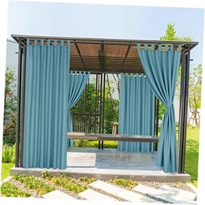 Waterproof Outdoor Curtains for Patio Porch Pergola Cabana, Weatherproof Tab - Picture 1 of 8