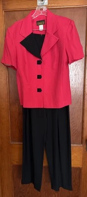 Virgo II Vintage 2 Piece Suit Size 12 Blazer Top and Pants Short Sleeve - Изображение 1 из 4