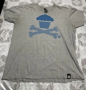 Johnny Cupcakes Crossbones t-shirt Gray Blue Mens size XL - Picture 1 of 11