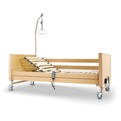 Letto Elettrico Ospedaliero da Degenza per Anziani e Disabili con Sponde + Asta - Immagine 1 di 4