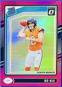 2024 Panini Donruss Optic Rated Rookie Bo Nix #209 Pink Prizm RC, Broncos QB - Picture 1 of 3