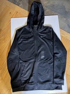 Nike Men’s Large Training Full Zip Black Jacket Pockets Zip Pocket - Picture 1 of 6