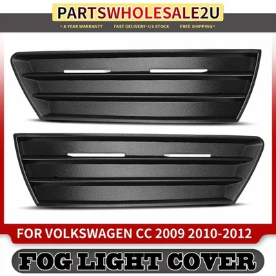 2x New Front Fog Light Cover Bumper Grille for Volkswagen CC 2009 2010 2011 2012 - Image 1 of 4
