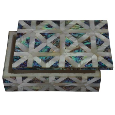 6"x4" Marble Unique Adorable Random Inlay Art Work Handmade Box Decor & Gifts - Image 1 of 4