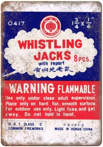 Whistling Jacks Fireworks Package Art 12" x 9" Reproduction Metal Sign ZD44 - Picture 1 of 1