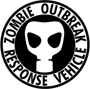 Zombie Outbreak Response Vehicle Gas Mask Vinyl Sticker Decal Choose Size Color - Picture 1 of 1